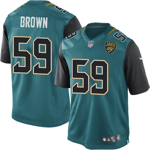 Men's Limited Arthur Brown Nike Jersey Teal Green Home - #59 NFL Jacksonville Jaguars